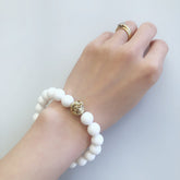 Beaded Auspicious Tridacna Bracelet 10mm